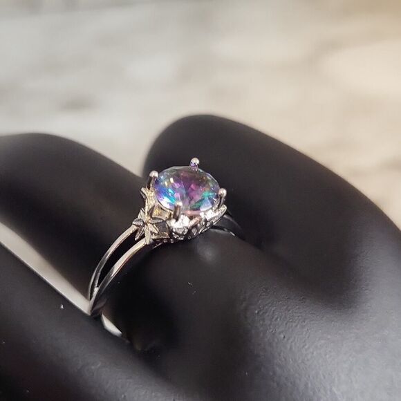 Multi Colors Zirconia Gemstone Ring Size 8 - Picture 6 of 16